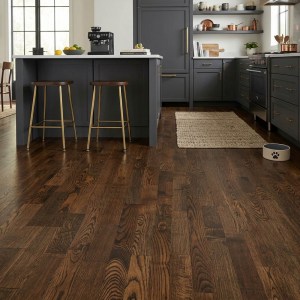 PARQUET PREFINITI - Frassino 3 Strip - Caffé - Verniciato - Spazzolato-3